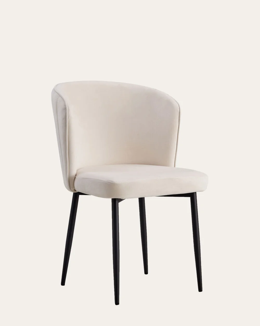 Chaise Diana velours Ecrue x Black