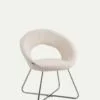 Chaise Bubble DC245DD tissu bouclette ecru blanc
