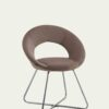 Chaise bubble Moka en velours , style scandinave arrondie.