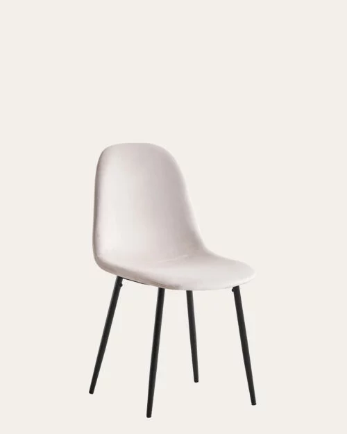 Chaise Scandinave Velours Beige x Black