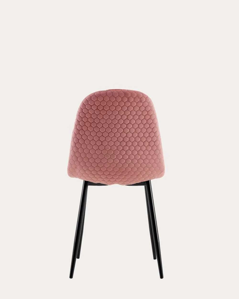 Chaise Scandinave Velours alveole rose x Black – Image 2