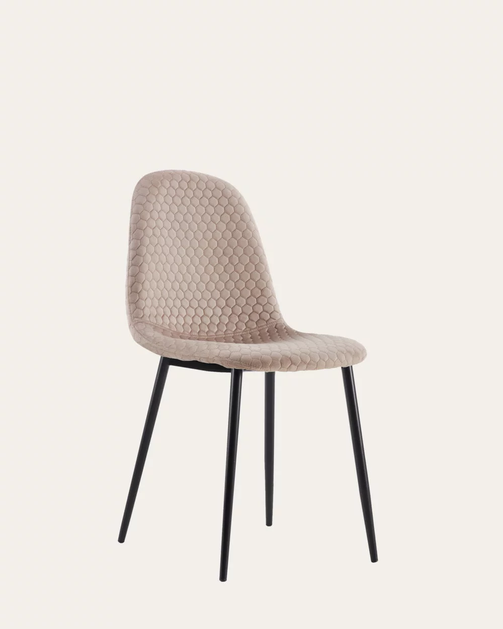 Chaise Scandinave Velours alveole Taupe x Black