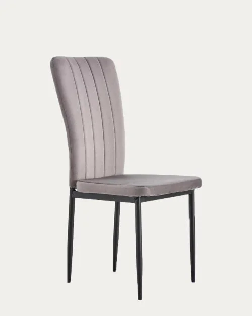 Chaise Pony velours gris x Black