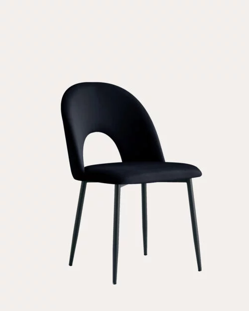 Chaise Teddy Velours Noir x Black