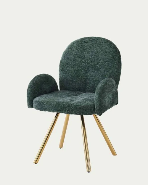 Chaise Mimi vert sapin x Gold