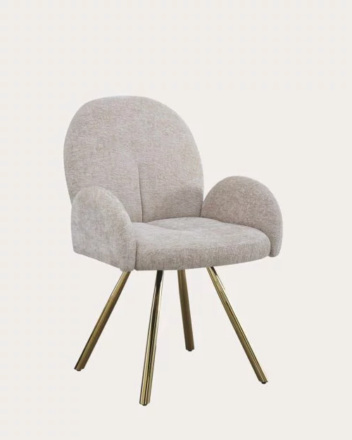 Chaise Mimi Velours Moka x Gold