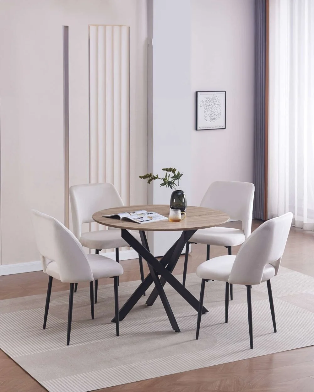 Table a manger Jessica | rond | WoodBlack | Ø 120cm – Image 3