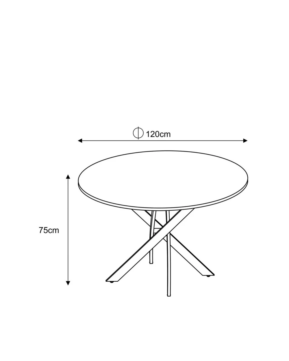 Table a manger Jessica | rond | WoodBlack | Ø 120cm – Image 4