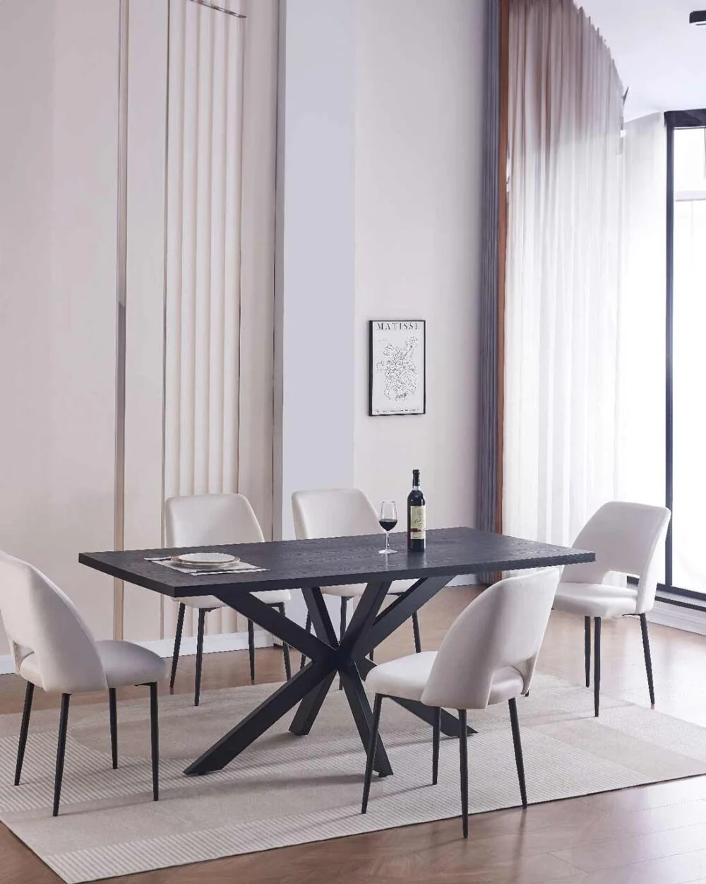 Table a manger Stella | Noir x Black | Rectangle | 180cm