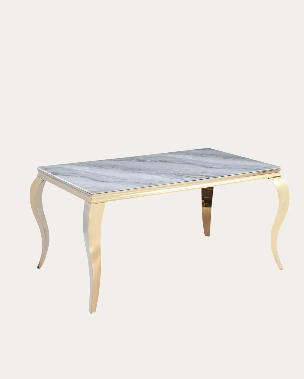 Table a manger Baroque | Marbre Blanc x Gold | Rectangle | 180cm