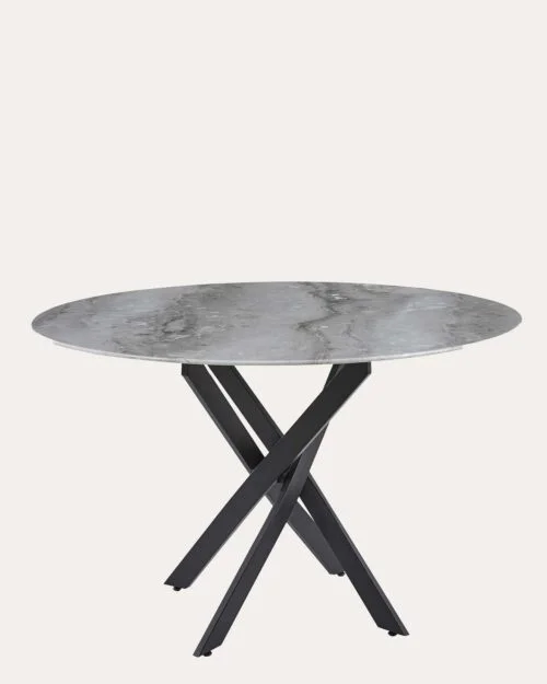 Table a manger Jessica | rond | Marbre blanc x  Black | Ø 100cm