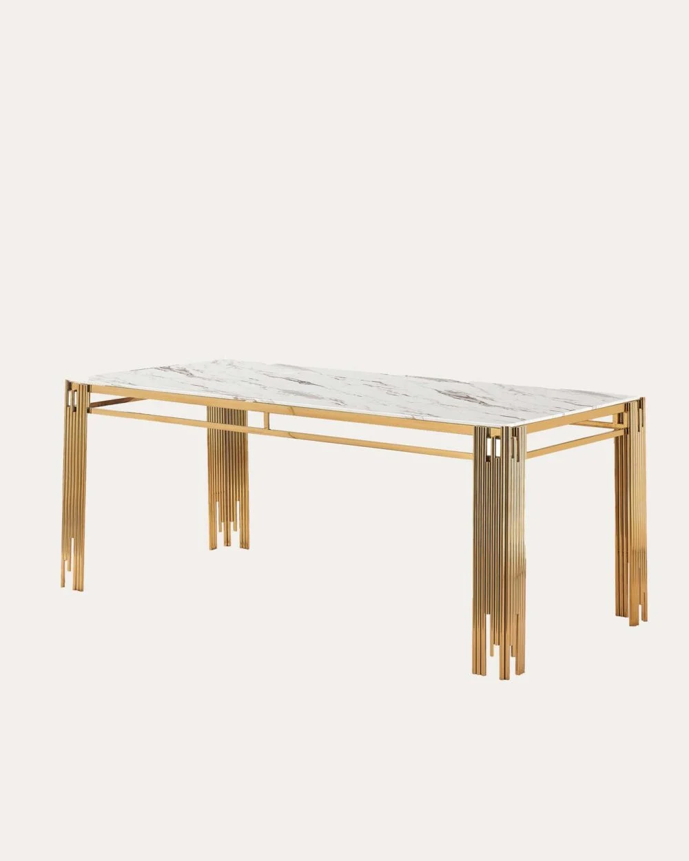 Table a manger Flute | Blanc x Gold | Rectangle | 180cm