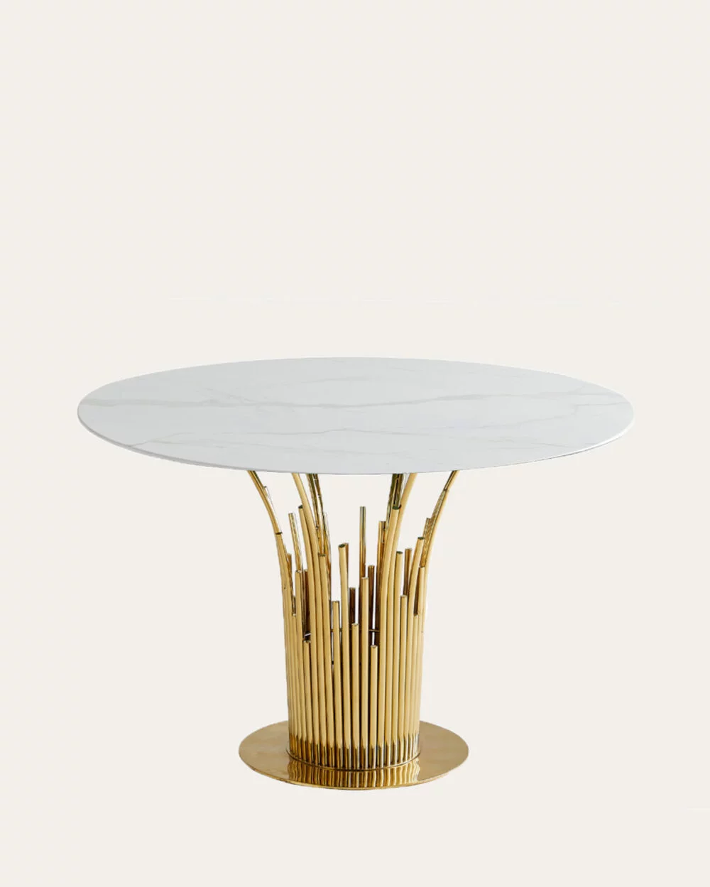 Table a manger Flute | Marbre x Gold | Rond | 120cm