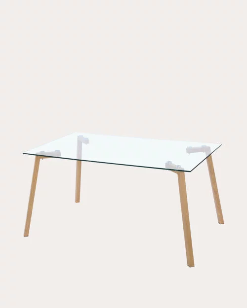 Table a manger Mirage | Verre x Wood | Rectangle | 130cm