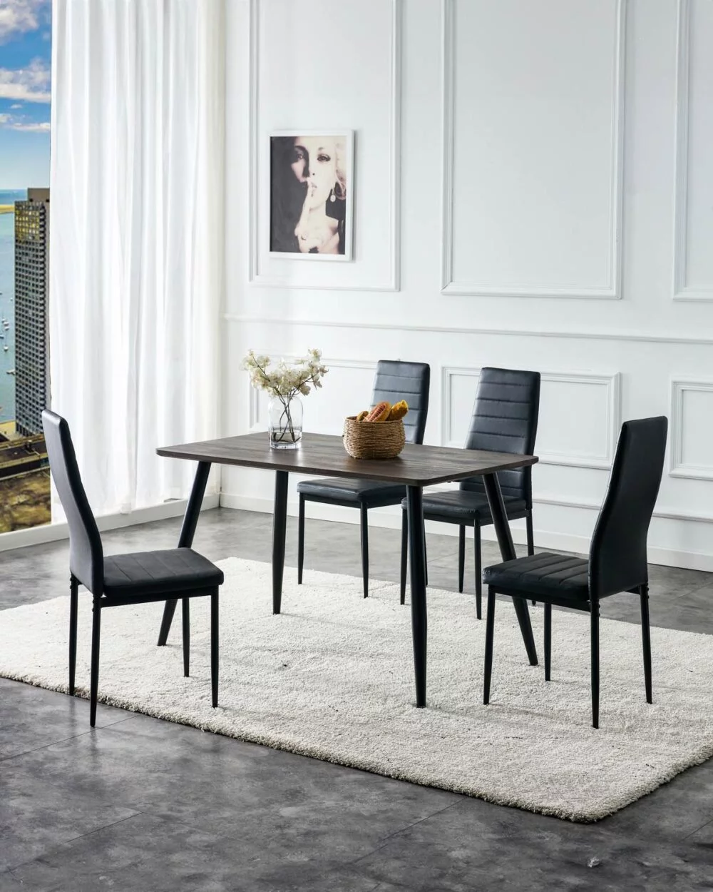 Table a manger Ammo | Noyer x Black | Rectangle | 120cm
