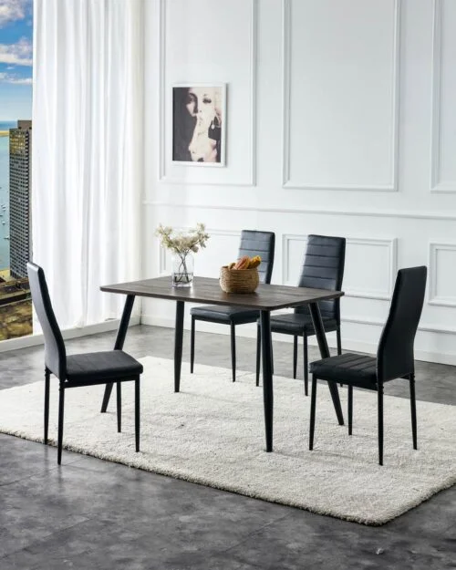 Table a manger Ammo | Noyer x Black | Rectangle | 120cm