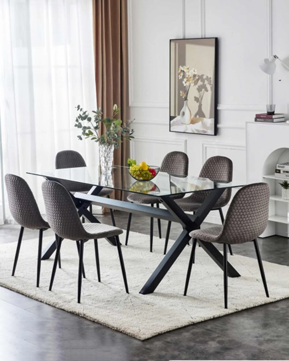 Table a manger Ixe | Verre x Black | Rectangle | 150cm – Image 2