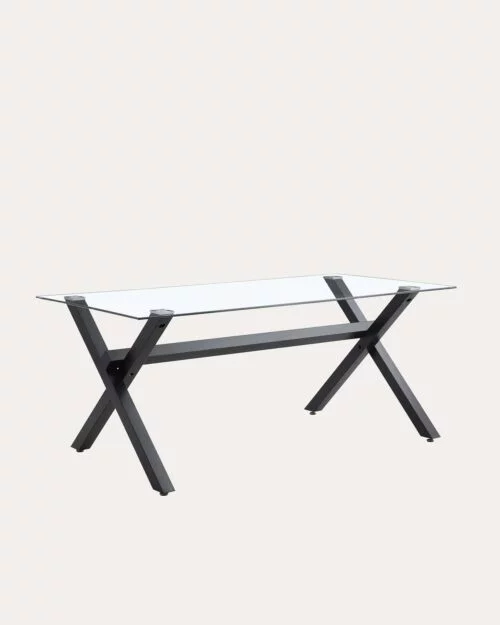 Table a manger Ixe | Verre x Black | Rectangle | 150cm