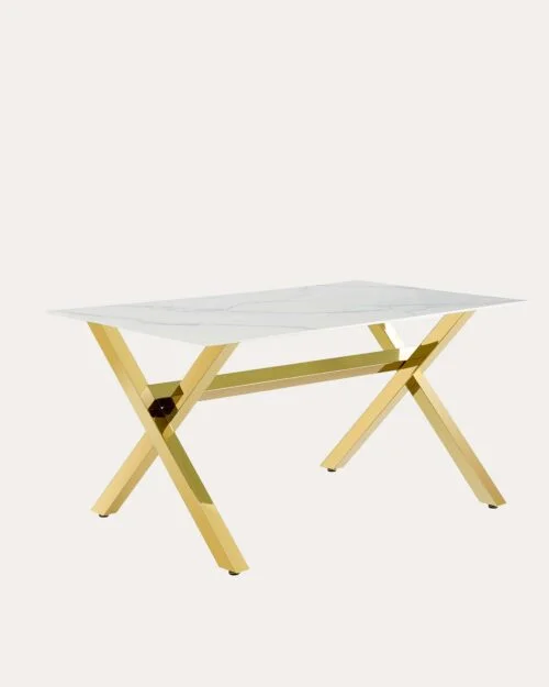 Table a manger Ixe | Blanc x Gold | Rectangle | 150cm