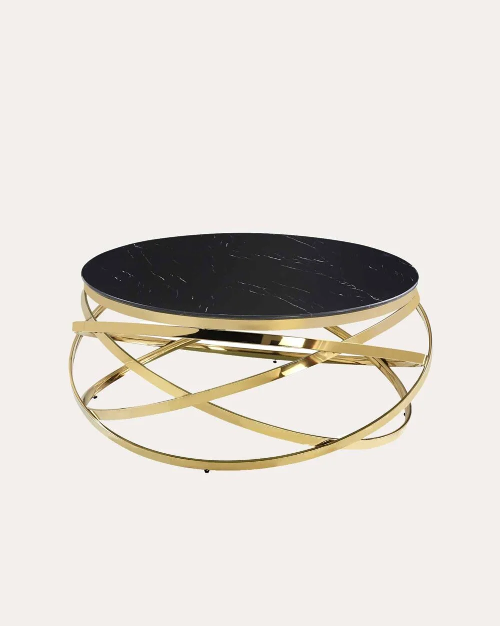 Table basse Evol |  verre Noir x Gold | 90cm