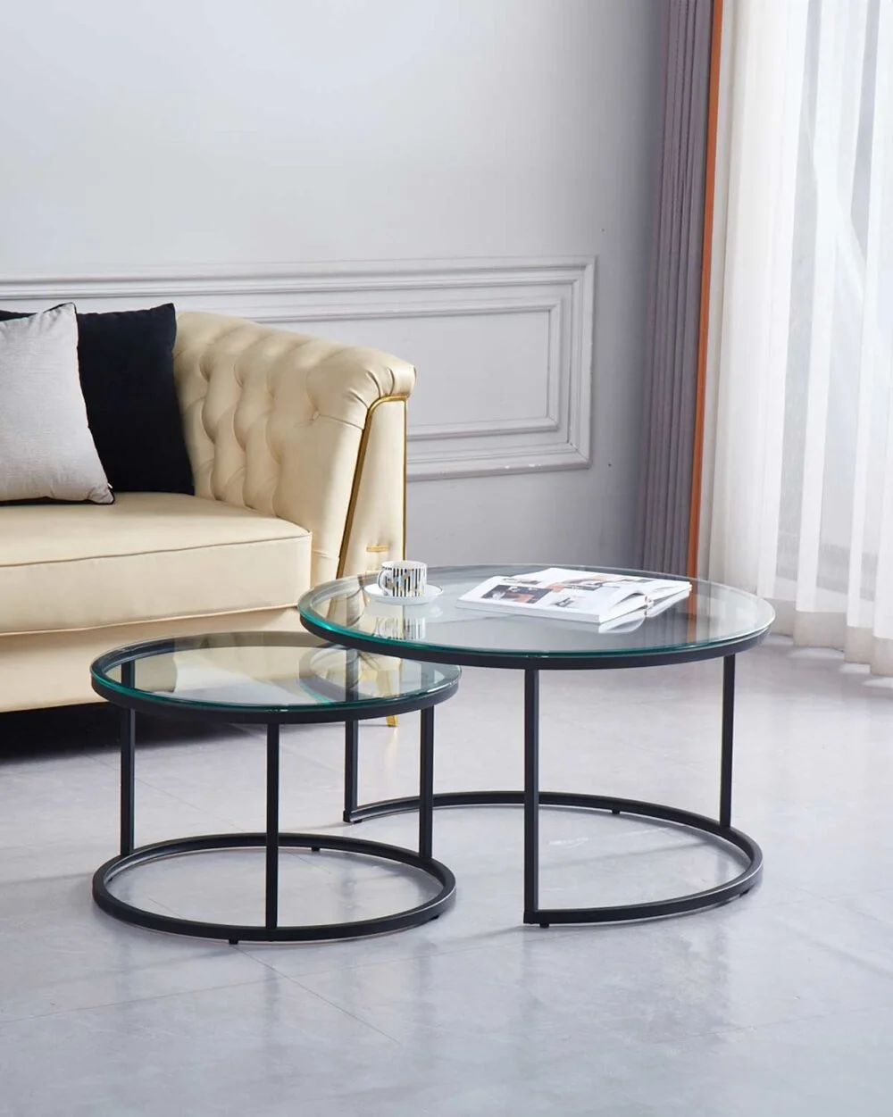 Table basse Gigogne Romeo  | Verre x Black