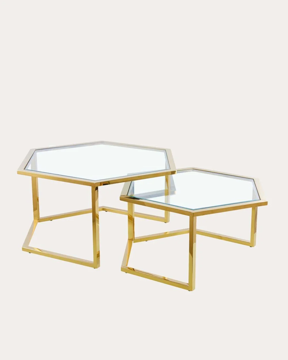 Table basse Hexagona | Verre x gold