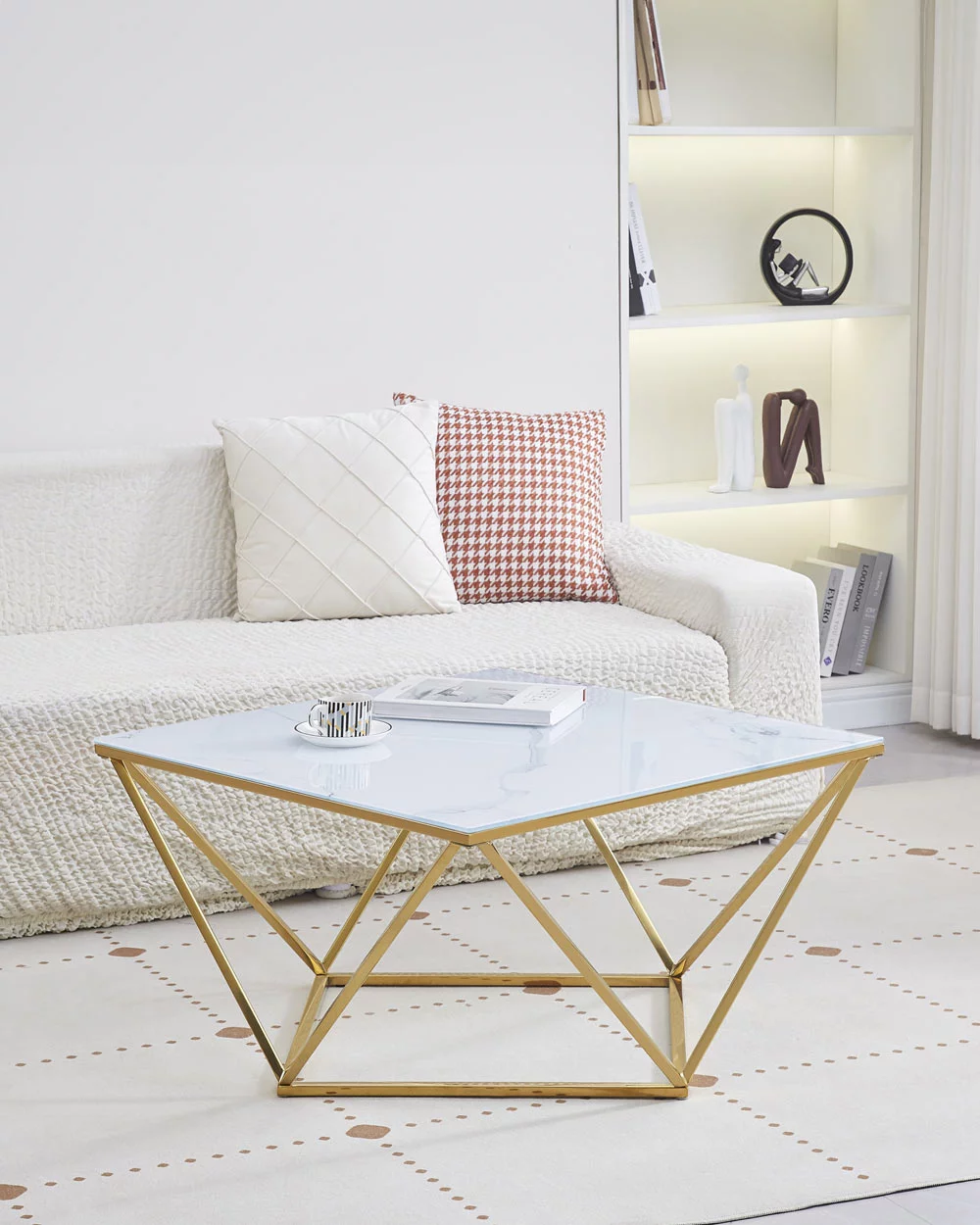 Table basse Alina | Blanc x Gold