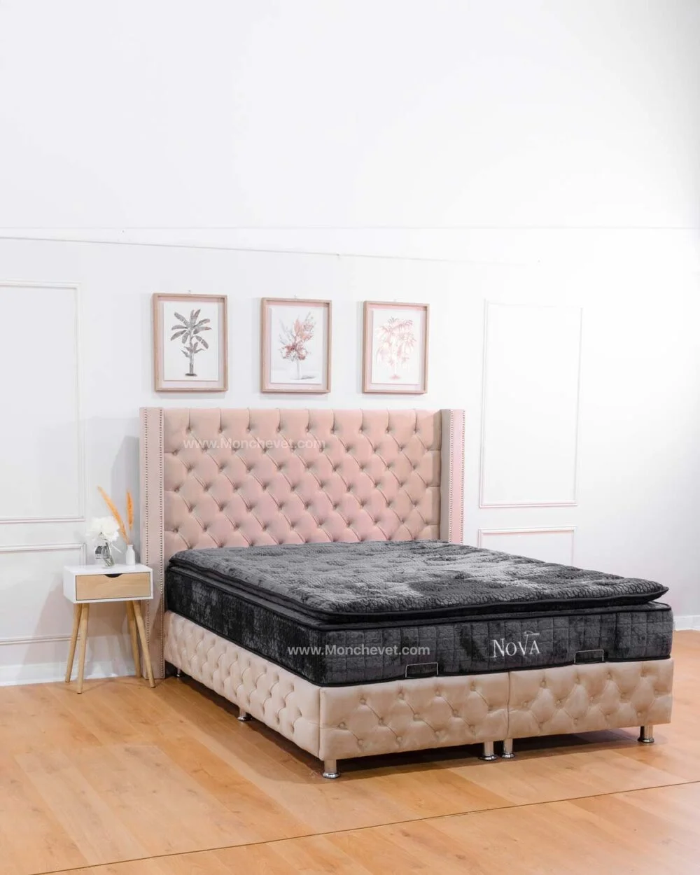 Lit coffre Clouté Beige – Image 5