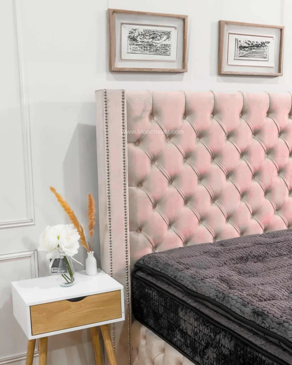 Lit coffre Clouté Beige – Image 6